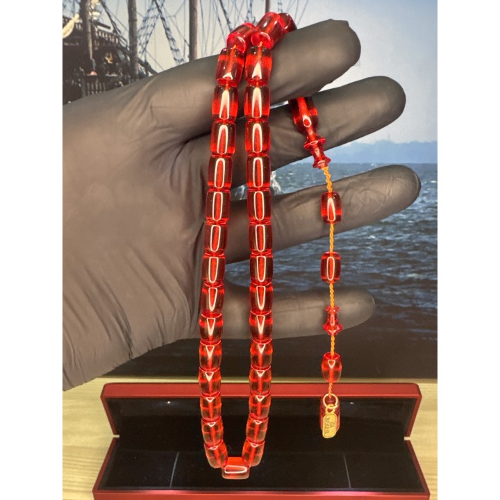 isa-balkaya-usta-imzalı-kırmızı-ateş-kehribar-tesbih-tespih-sistemli