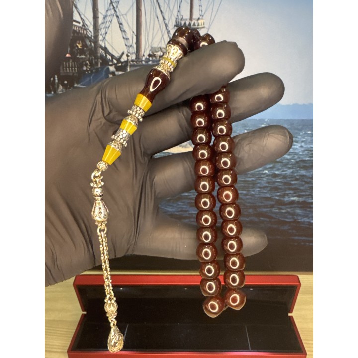 nakkaş-imame-sıkma-kehribar-tesbih-tespih-alpaka-püsküllü-püskül