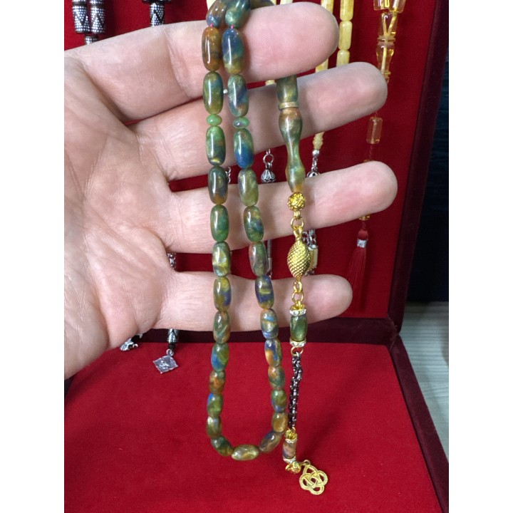 spice-stone-usta-sikke-imzalı-tesbih-harika-renk-sıkma-alpaka-püskül