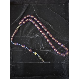 şükrü-baba-usta-imzalı-lacivert-ateş-kehribar-tesbih