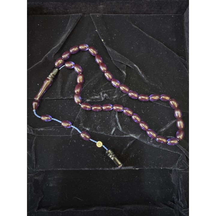 şükrü-baba-usta-imzalı-lacivert-ateş-kehribar-tesbih