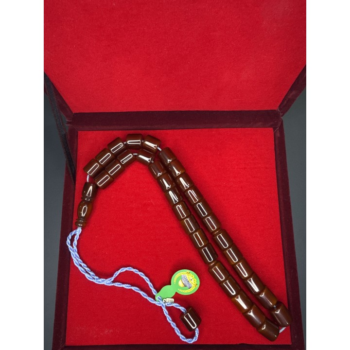 almarey-usta-imzalı tesbih-sıkma-vişne çürüğü-kahverengi