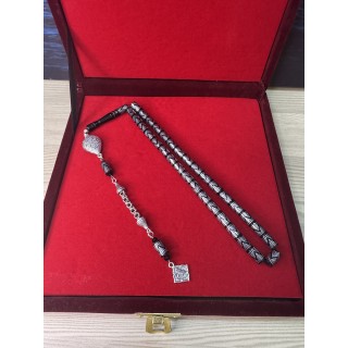 gümüş-çakım-piramit-kuka-püskül-tasbih-çakımlı-püsküllü-ateş-kehribar