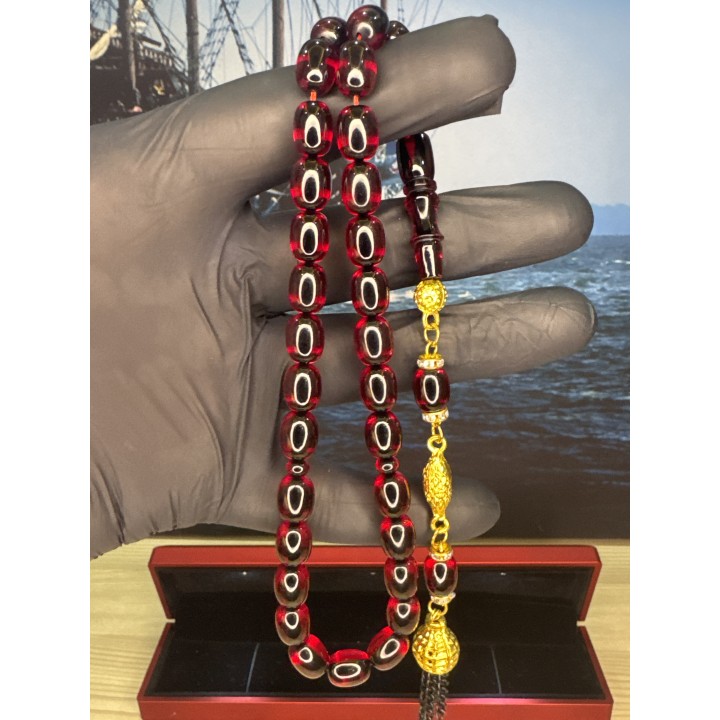 altın-rodaj-alpaka-püskül-kırmızı-ateş-kehribar-tasarım