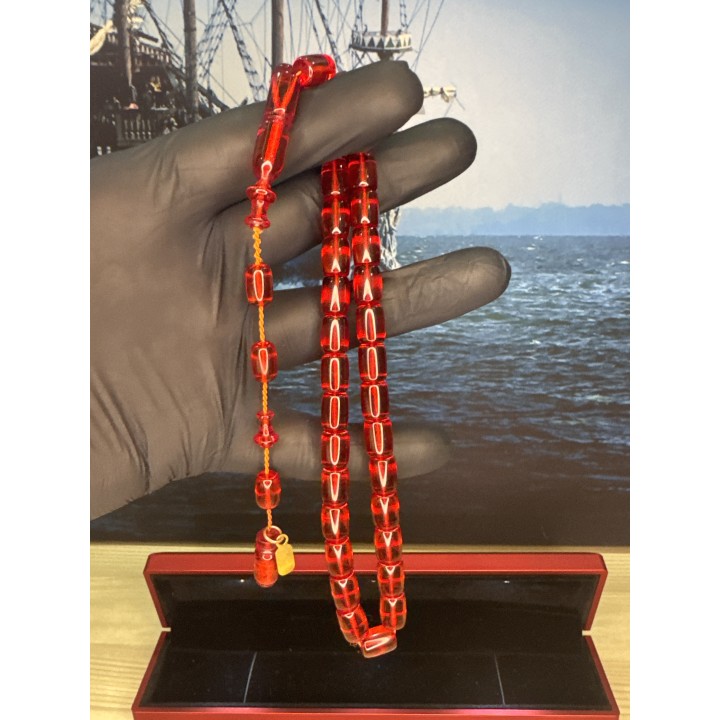 isa-balkaya-usta-imzalı-kırmızı-ateş-kehribar-tesbih-tespih-sistemli